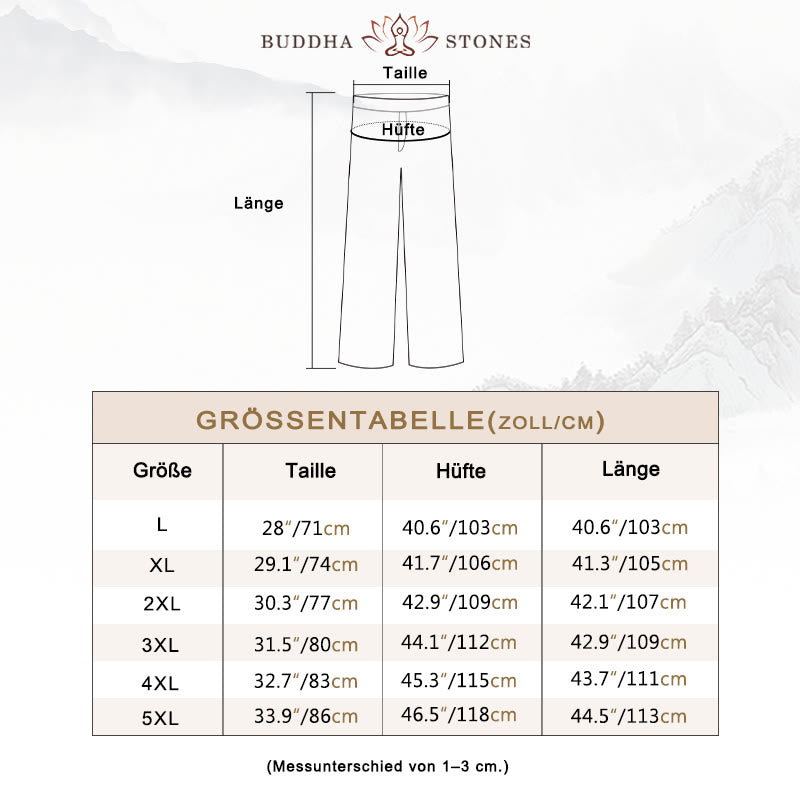 Buddha Stones - Einfarbige Herrenhose aus Baumwollcord mit weitem Bein und Taschen