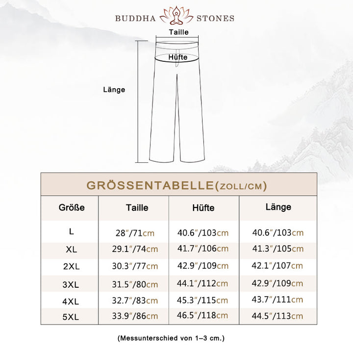 Buddha Stones - Einfarbige Herrenhose aus Baumwollcord mit weitem Bein und Taschen
