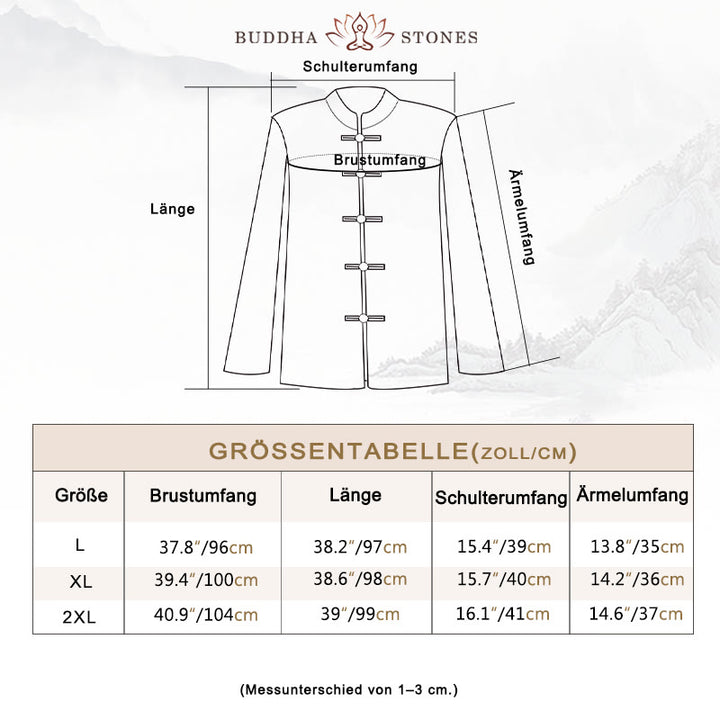 Buddha Stones Damen Hemdkleid mit Blumenstickerei und Froschknöpfen, weite Hose - image 3