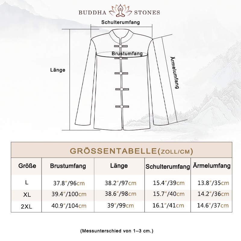 Buddha Stones Damen Hemdkleid mit Blumenstickerei und Froschknöpfen, weite Hose - image 3