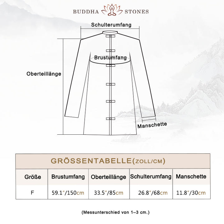 Buddha Stones Plain Frosch-Knopf-Design Shirt Zen Tai Chi Meditation Top Kleidung Baumwolle Leinen Jacke - image 3