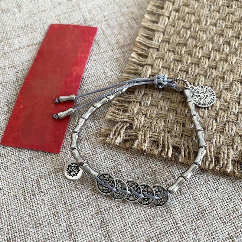 Buddha Stones Fünf Kaiser-Münzen Berggeister Geld ausgeben Armband