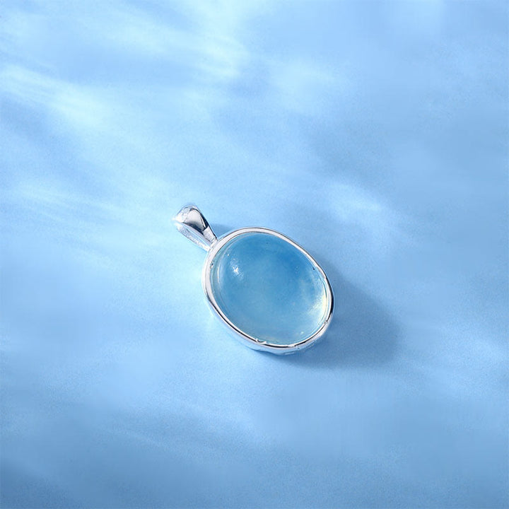 Buddha Stones Halskette mit Anhänger aus 925er Sterlingsilber mit Aquamarin - image 11