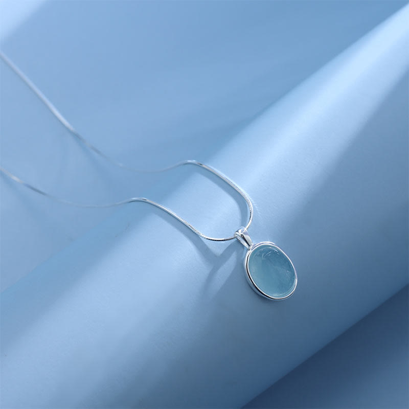 Buddha Stones Halskette mit Anhänger aus 925er Sterlingsilber mit Aquamarin - image 10