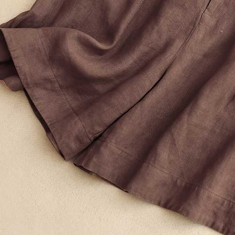 Buddha Stones Sommer-Freizeit-Shorts für Damen, einfarbig, mit Reißverschluss, Froschknopf und Taschen - image 5
