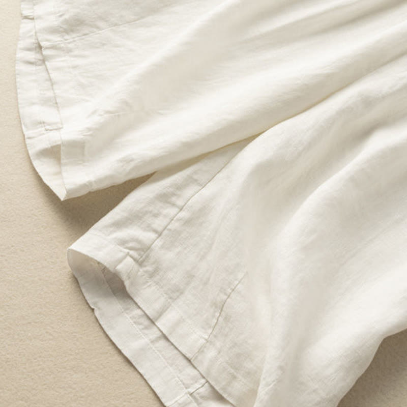 Buddha Stones Sommer-Freizeit-Shorts für Damen aus Baumwoll-Leinen-Mischgewebe mit Taschen und schlichten Knöpfen - image 11