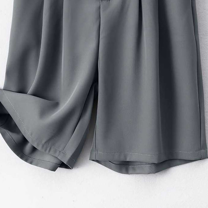 Buddha Stones Sommer Casual Reißverschluss Knopf Lose Plain Baumwolle Leinen Damen Shorts mit Taschen