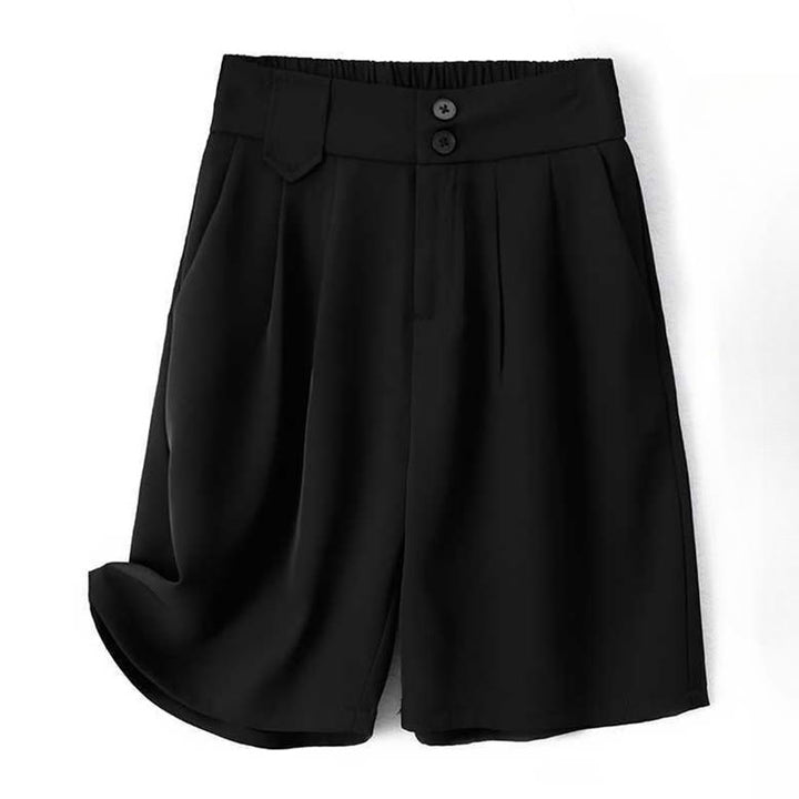 Buddha Stones Sommer Casual Reißverschluss Knopf Lose Plain Baumwolle Leinen Damen Shorts mit Taschen