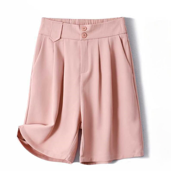 Buddha Stones Sommer Casual Reißverschluss Knopf Lose Plain Baumwolle Leinen Damen Shorts mit Taschen