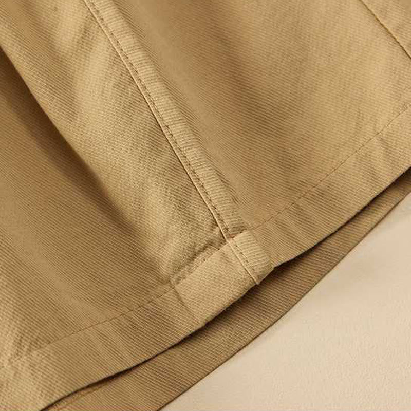 Buddha Stones Sommer Casual Loose Plain Cotton Damen Shorts mit Taschen