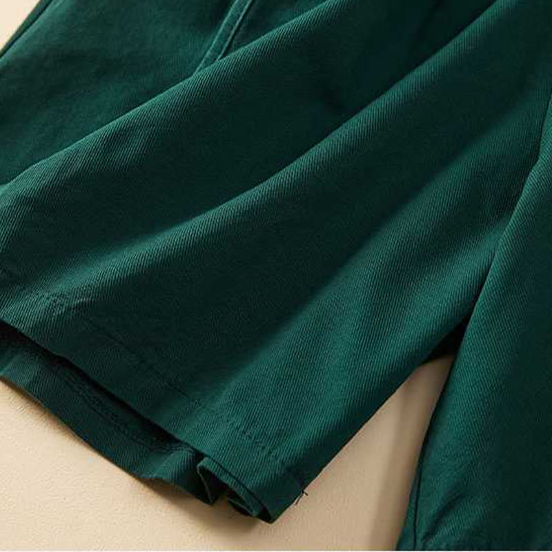 Buddha Stones Sommer Casual Loose Plain Cotton Damen Shorts mit Taschen