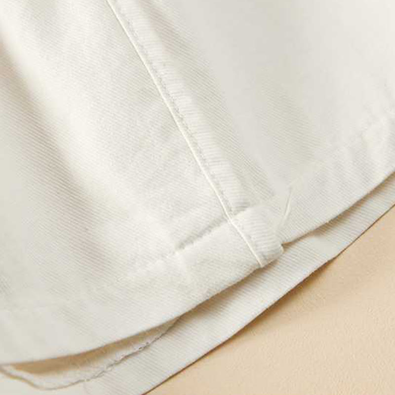 Buddha Stones Sommer Casual Loose Plain Cotton Damen Shorts mit Taschen