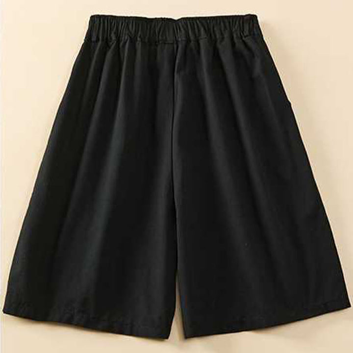 Buddha Stones Sommer Casual Loose Plain Cotton Damen Shorts mit Taschen