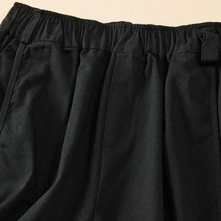 Buddha Stones Sommer Casual Loose Plain Cotton Damen Shorts mit Taschen