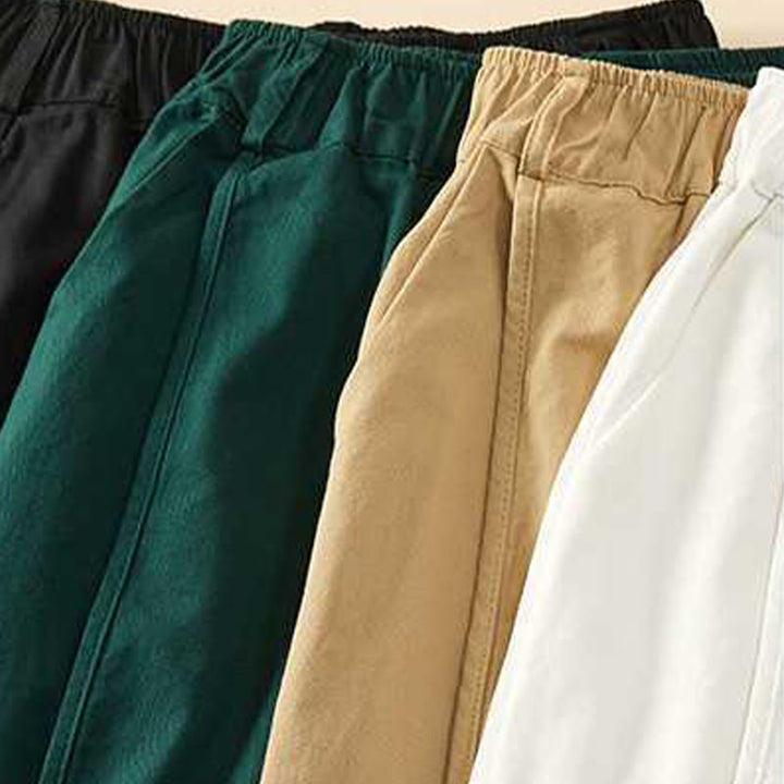 Buddha Stones Sommer Casual Loose Plain Cotton Damen Shorts mit Taschen