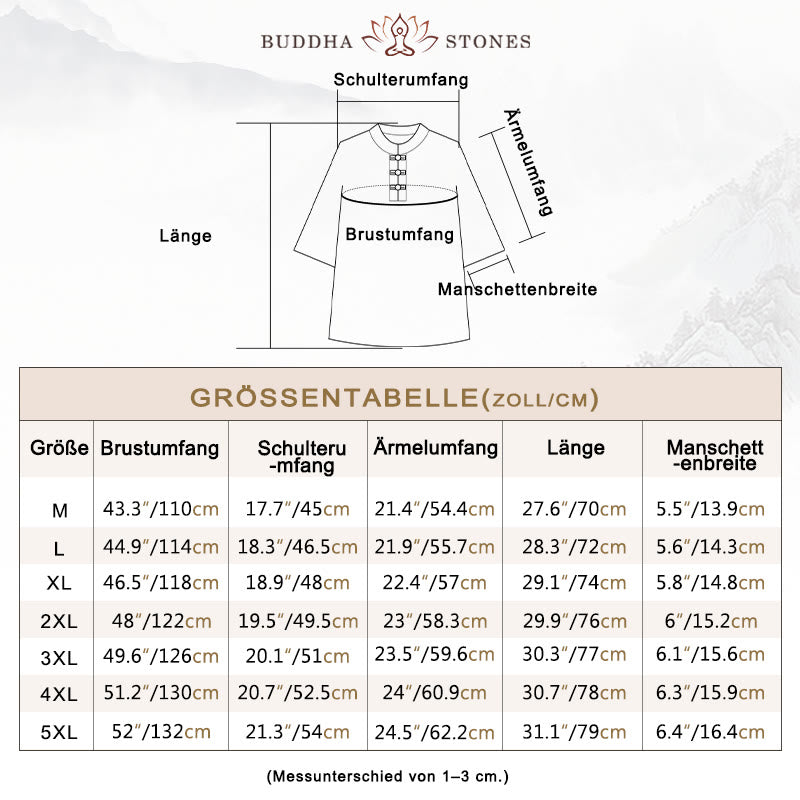 Buddha Stones 2-teiliger Tang-Anzug, traditionelle Froschknopf-Uniform, langärmeliges Hemd und Hose, Herren-Set - image 3