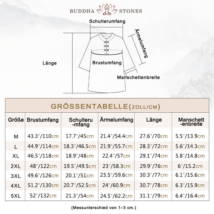 Buddha Stones 2-teiliger Tang-Anzug, traditionelle Froschknopf-Uniform, langärmeliges Hemd und Hose, Herren-Set - image 3