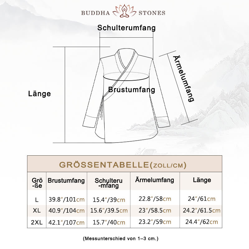 Buddha Stones Herbst Einfarbig Hanfu Langarm Schnürung Damenhemd
