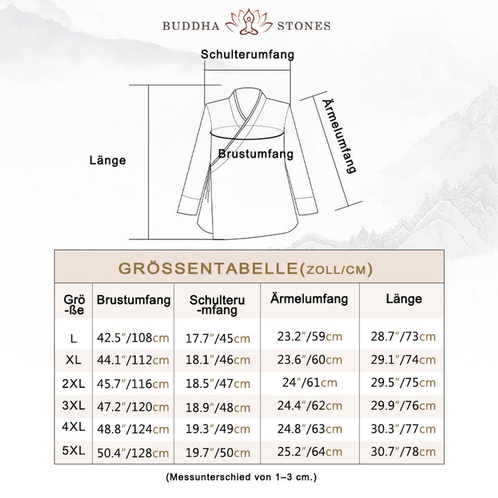 Buddha Stones Einfarbiger Tang-Anzug aus Baumwolle und Leinen mit halbem Froschknopf für Herren  - image 3