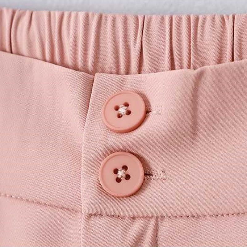 Buddha Stones Sommer Casual Reißverschluss Knopf Lose Plain Baumwolle Leinen Damen Shorts mit Taschen