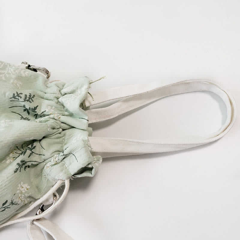 Buddha Stones, weiße Blumen, grüne Blätter, Canvas-Tragetasche, Umhängetasche, Schultertasche, Handtasche