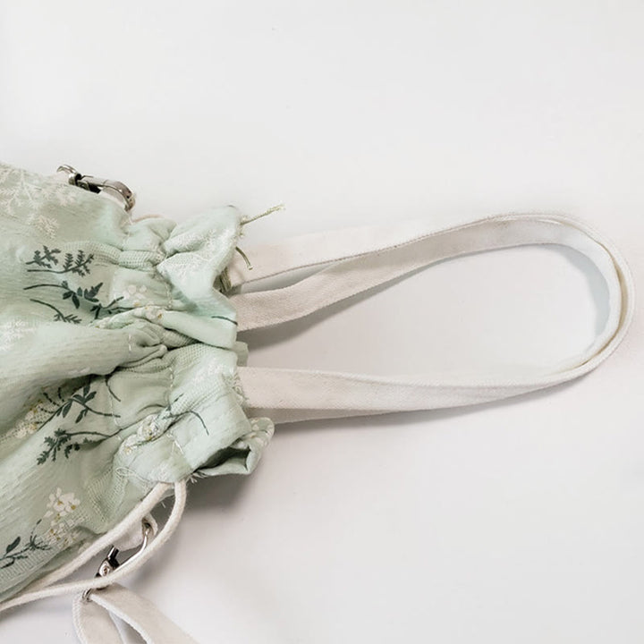 Buddha Stones, weiße Blumen, grüne Blätter, Canvas-Tragetasche, Umhängetasche, Schultertasche, Handtasche