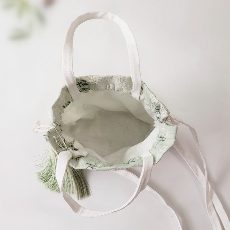 Buddha Stones, weiße Blumen, grüne Blätter, Canvas-Tragetasche, Umhängetasche, Schultertasche, Handtasche