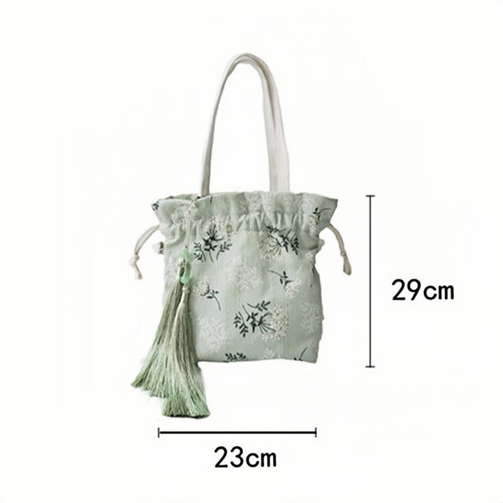 Buddha Stones, weiße Blumen, grüne Blätter, Canvas-Tragetasche, Umhängetasche, Schultertasche, Handtasche