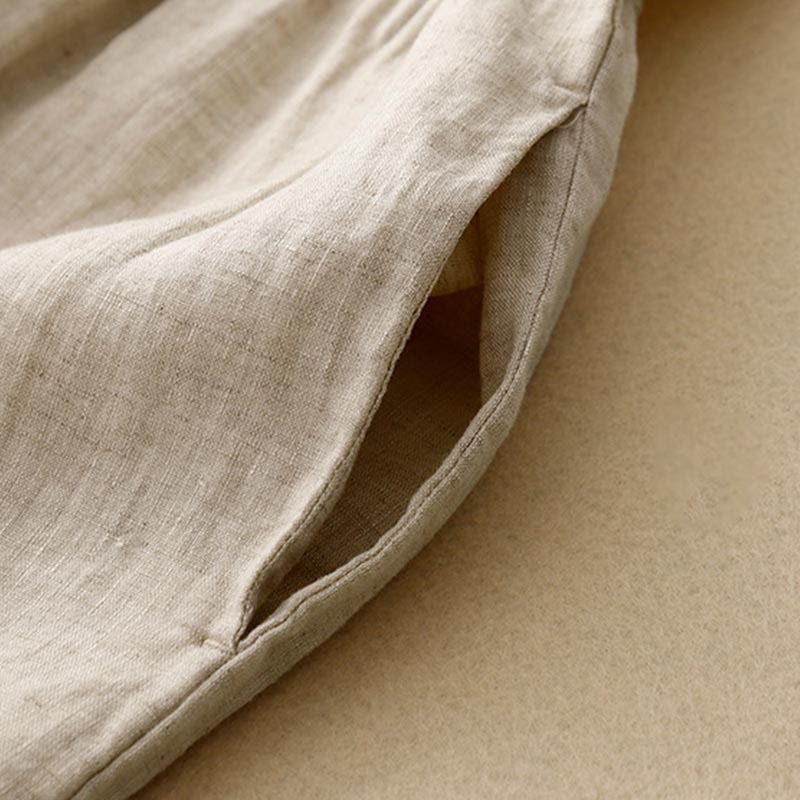 Buddha Stones Lässiges Damen-Midikleid mit kurzen Ärmeln, Schleife und Bindebändern und Taschen - image 19