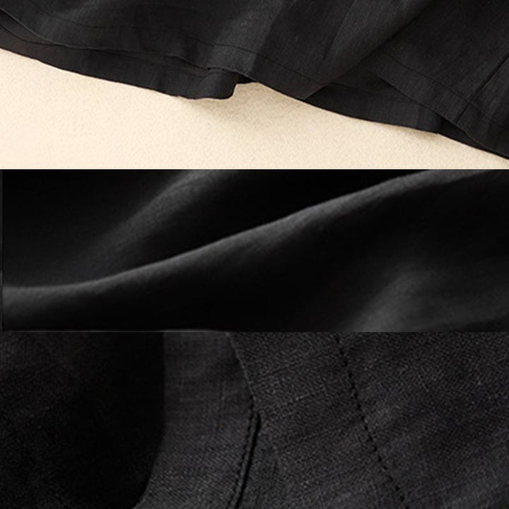 Buddha Stones Lässiges Damen-Midikleid mit kurzen Ärmeln, Schleife und Bindebändern und Taschen - image 12