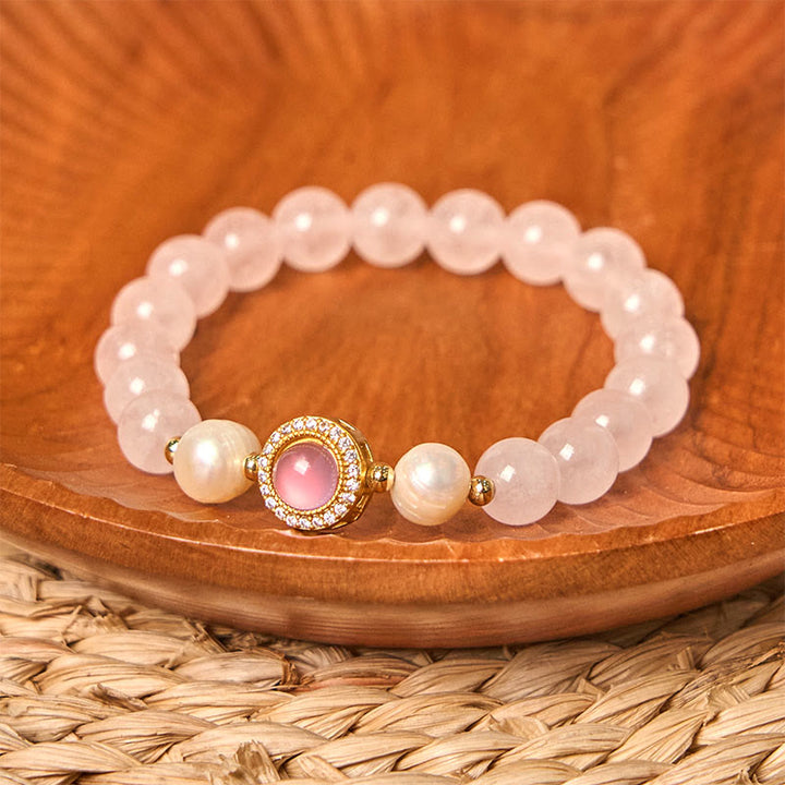 Buddha Stones Rosa Kristallperlen Wärmearmband