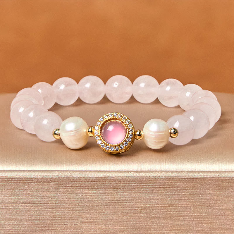 Buddha Stones Rosa Kristallperlen Wärmearmband