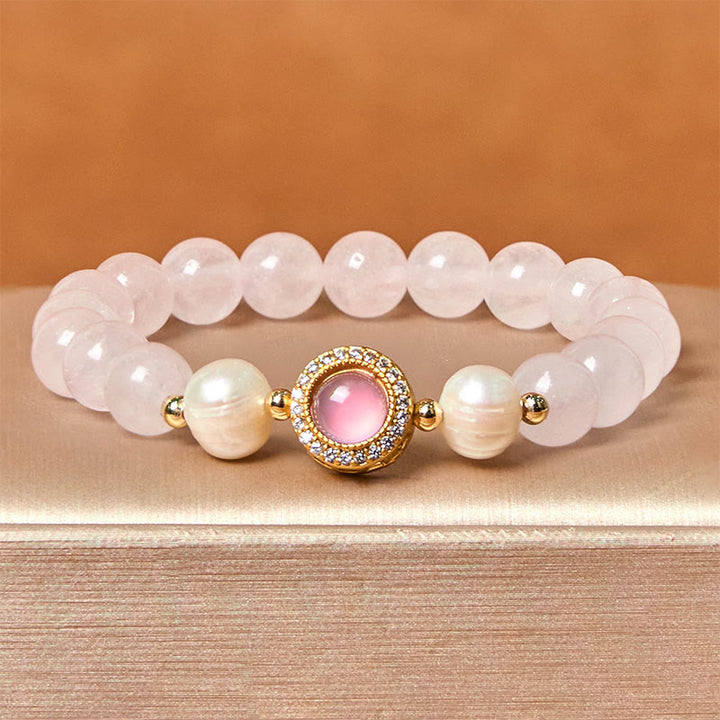 Buddha Stones Rosa Kristallperlen Wärmearmband