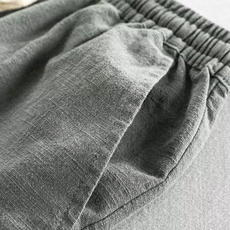 Buddha Stones Herren-Shorts aus Baumwolle mit Kordelzug und elastischer Taille und Taschen - image 3