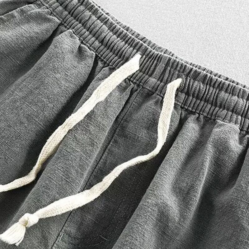 Buddha Stones Herren-Shorts aus Baumwolle mit Kordelzug und elastischer Taille und Taschen - image 1