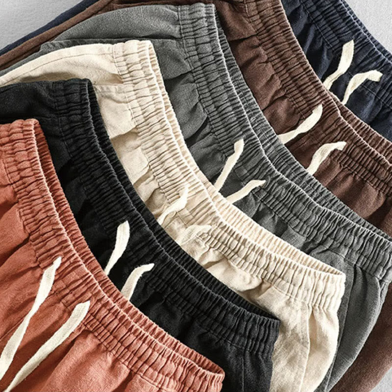 Buddha Stones Herren-Shorts aus Baumwolle mit Kordelzug und elastischer Taille und Taschen - image 22