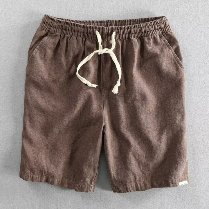 Buddha Stones Herren-Shorts aus Baumwolle mit Kordelzug und elastischer Taille und Taschen - Sattelbraun - US/UK/AU40, EU50 (3XL) - image 4