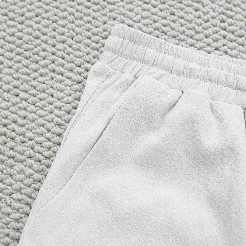 Buddha Stones Sommer-Damenhose aus Baumwolle und Leinen mit einfarbigem Spleißdesign und Taschen - image 4