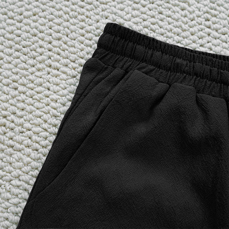 Buddha Stones Sommer-Damenhose aus Baumwolle und Leinen mit einfarbigem Spleißdesign und Taschen - image 10