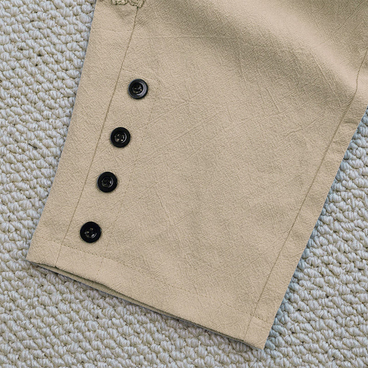 Buddha Stones Sommer-Damenhose aus Baumwolle und Leinen mit einfarbigem Spleißdesign und Taschen - image 27