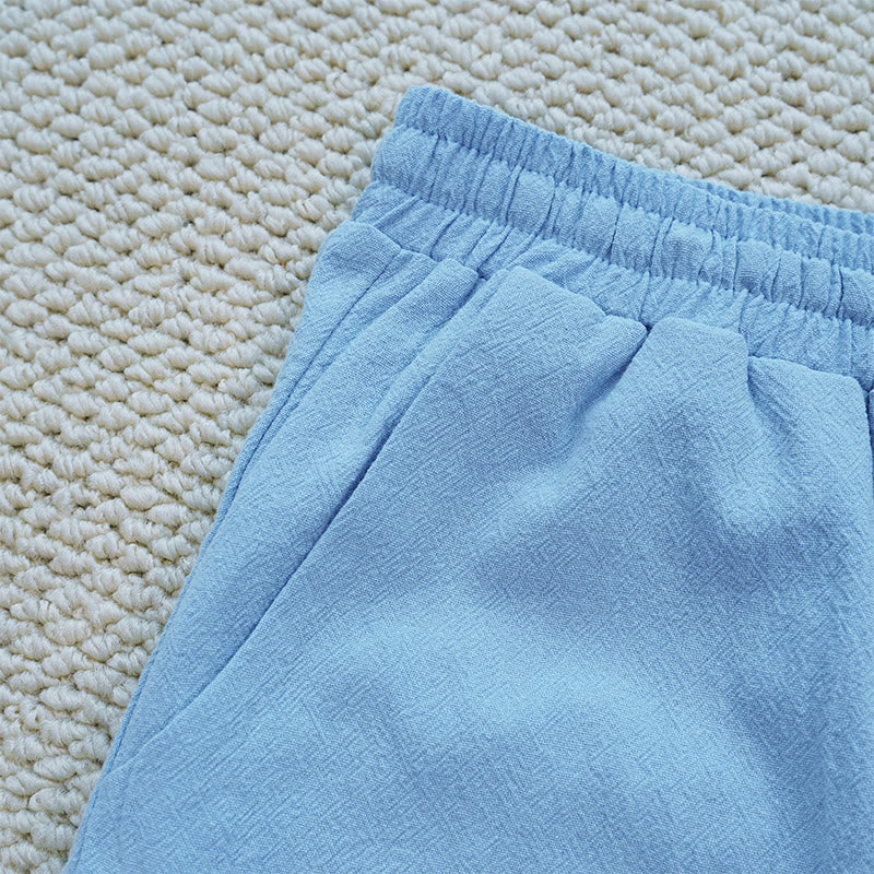 Buddha Stones Sommer-Damenhose aus Baumwolle und Leinen mit einfarbigem Spleißdesign und Taschen - image 32