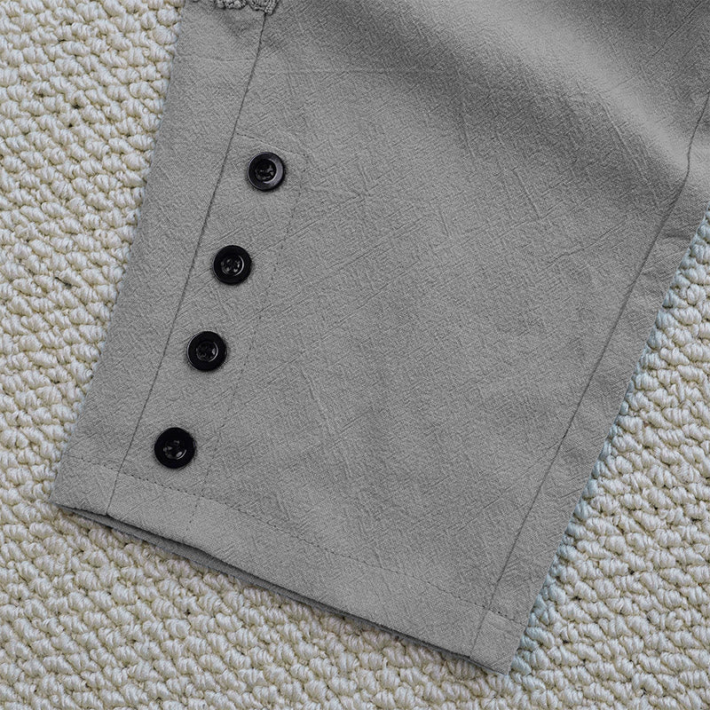 Buddha Stones Sommer-Damenhose aus Baumwolle und Leinen mit einfarbigem Spleißdesign und Taschen - image 20