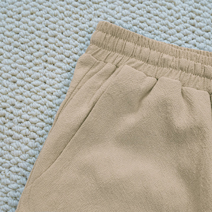 Buddha Stones Sommer-Damenhose aus Baumwolle und Leinen mit einfarbigem Spleißdesign und Taschen - image 26