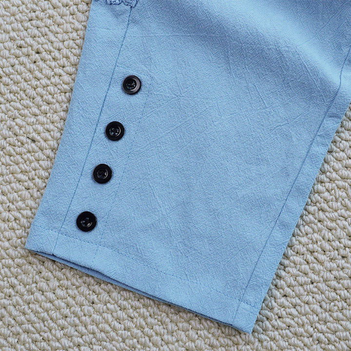 Buddha Stones Sommer-Damenhose aus Baumwolle und Leinen mit einfarbigem Spleißdesign und Taschen - image 34