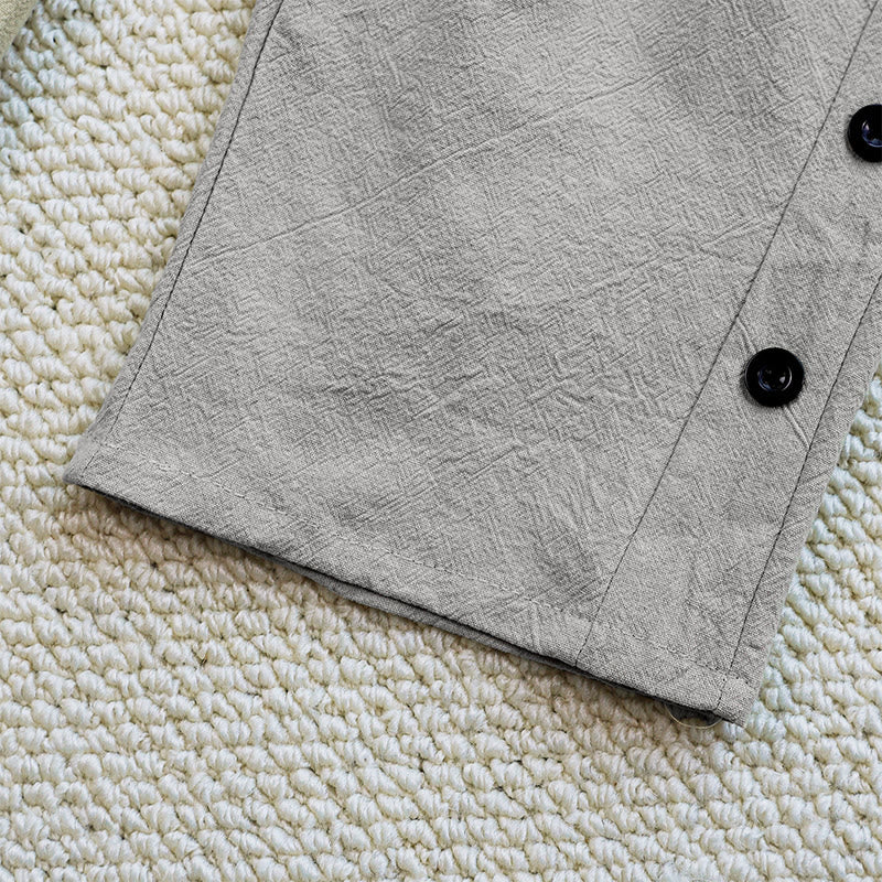 Buddha Stones Sommer-Hose aus schlichtem Patchwork-Design mit Kordelzug aus Baumwolle und Leinen für Damen mit Taschen