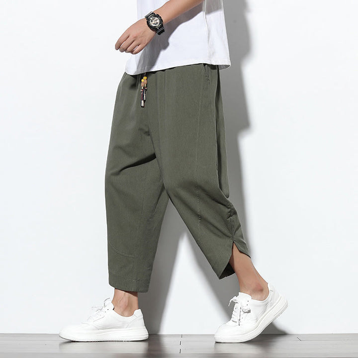 Buddha Stones Lässige Sommer-Haremshose für Herren mit Kordelzug, Länge 7-8, mit Taschen - Olivgrün - US/ UK/AU46, EU56 (5XL) - image 30