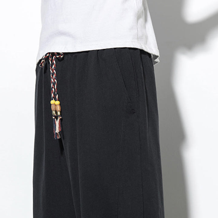Buddha Stones Lässige Sommer-Haremshose für Herren mit Kordelzug, Länge 7-8, mit Taschen - image 28