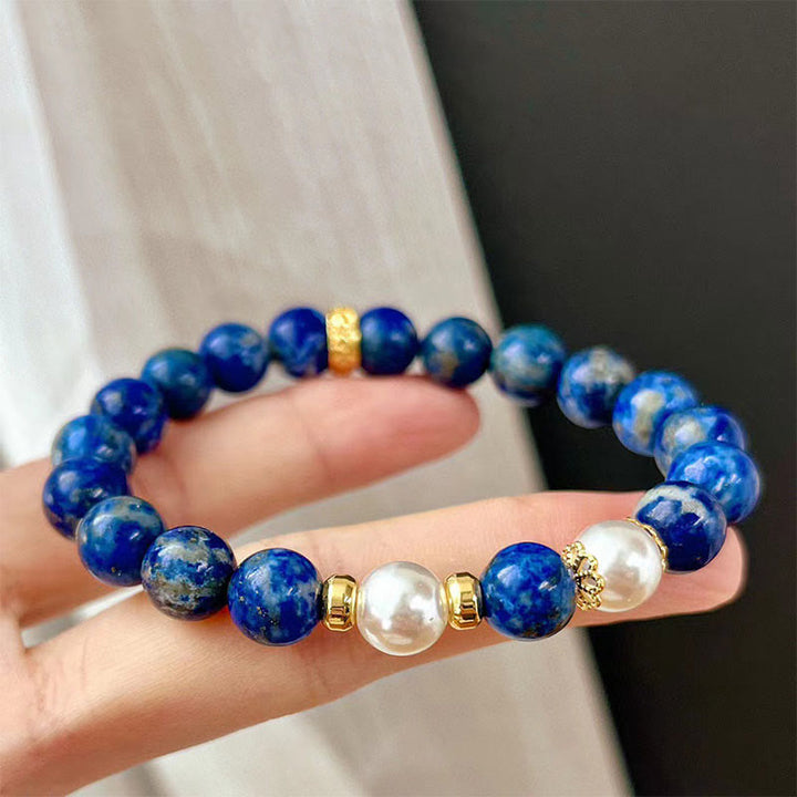 Buddha Stones Lazurite Beads Serenity Balance Armband