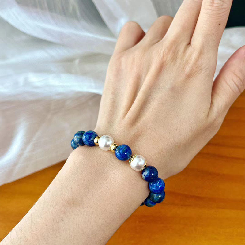 Buddha Stones Lazurite Beads Serenity Balance Armband