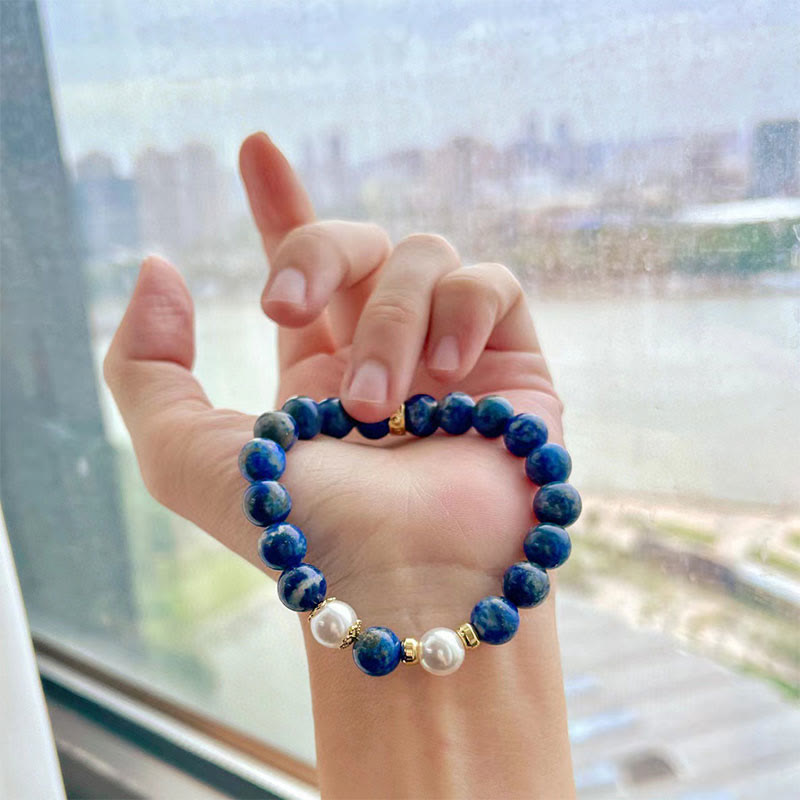 Buddha Stones Lazurite Beads Serenity Balance Armband